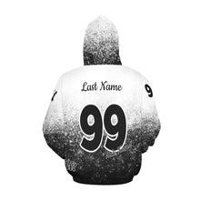 Load image into Gallery viewer, Wow Force Baseball Mama LasNname/FirstName/NickName/Number Black/whie b/b All Over Print Hoodie for Women (USA Size) (Model H13)
