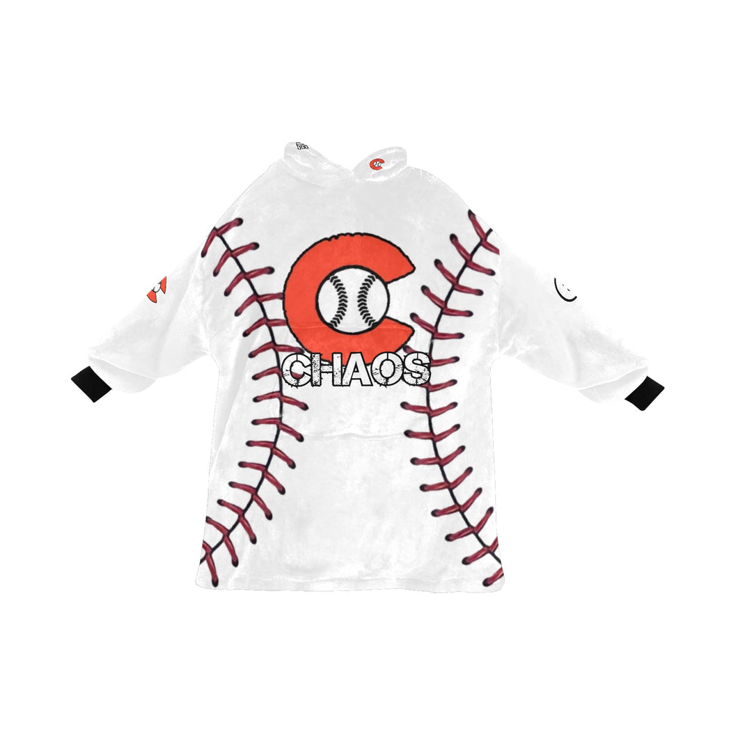 Chaos F Baseball LastName/Number/FirstName Blanket Hoodie for Kids