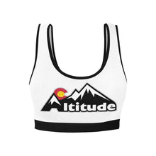 Load image into Gallery viewer, Altitude Sports bra Black Women&#39;s All Over Print Sports Bra (Model T52)
