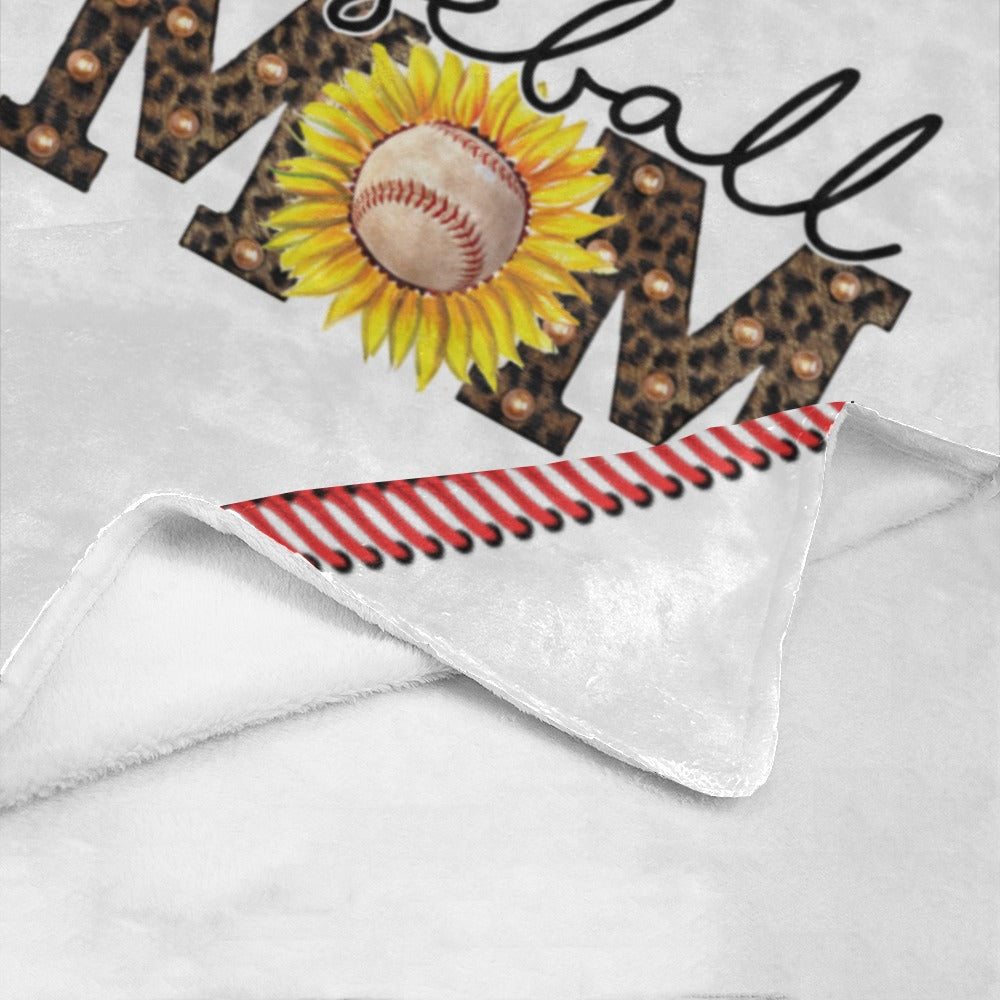 Baseball Mom Sunflower Leopard Blanket Ultra-Soft Micro Fleece Blanket 30''x40''