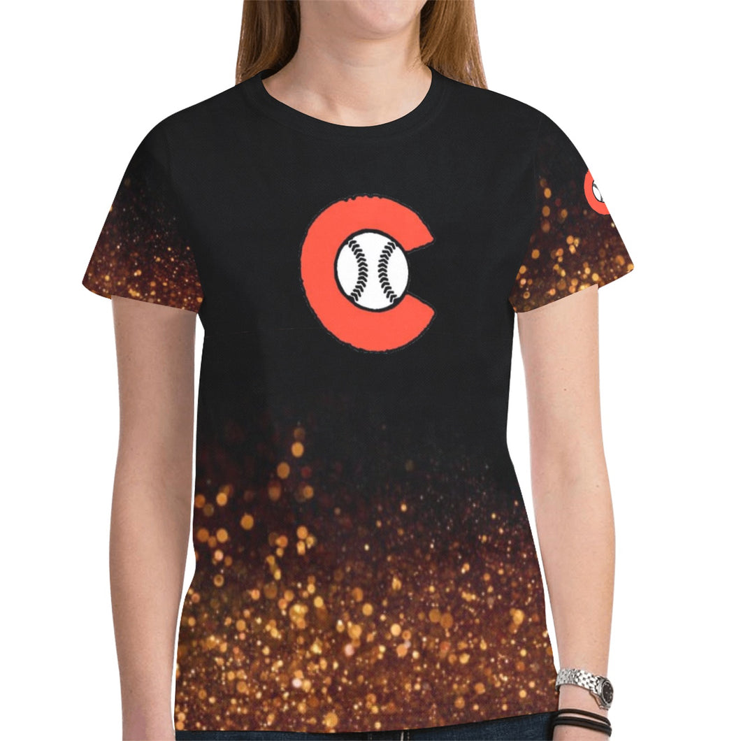 Chaos Glitter No Custom New All Over Print T-shirt for Women (Model T45)