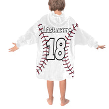 Load image into Gallery viewer, Baseball Mini LastName/Number Blanket Hoodie for Kids
