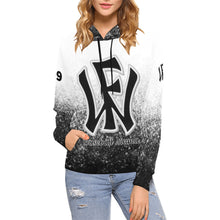 Load image into Gallery viewer, Wow Force Baseball Mama LasNname/FirstName/NickName/Number Black/whie b/b All Over Print Hoodie for Women (USA Size) (Model H13)
