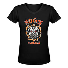 Load image into Gallery viewer, Hogs Vneck &#39; Women&#39;s Deep V-neck T-shirt (Model T19)
