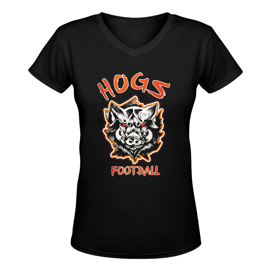 Hogs Vneck ' Women's Deep V-neck T-shirt (Model T19)