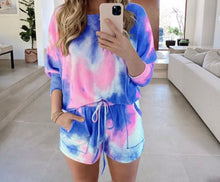 Load image into Gallery viewer, Tie Dye Lounge Wear 2 Piece Short Set
