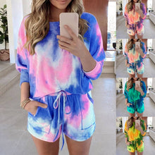Load image into Gallery viewer, Tie Dye Lounge Wear 2 Piece Short Set
