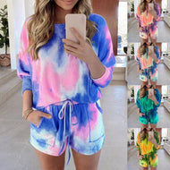 Tie Dye Lounge Wear 2 Piece Short Set