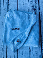 Load image into Gallery viewer, Mama Crewneck with kids name sleeve
