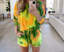Load image into Gallery viewer, Tie Dye Lounge Wear 2 Piece Short Set
