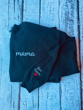 Load image into Gallery viewer, Mama Crewneck with kids name sleeve
