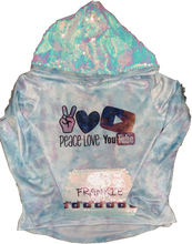 Load image into Gallery viewer, Customized Sequin Glitter Tie-dye Kid Hoodie
