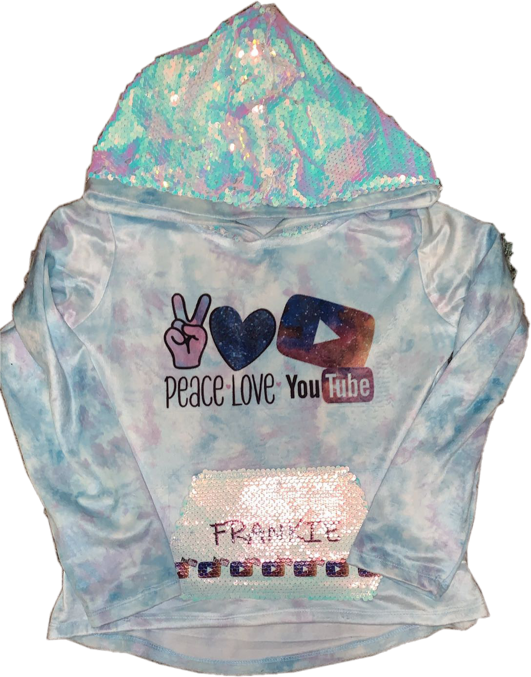 Customized Sequin Glitter Tie-dye Kid Hoodie