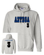 Youth Grey Hoodie Red or Blue Lettering