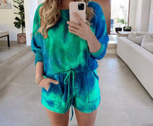 Load image into Gallery viewer, Tie Dye Lounge Wear 2 Piece Short Set
